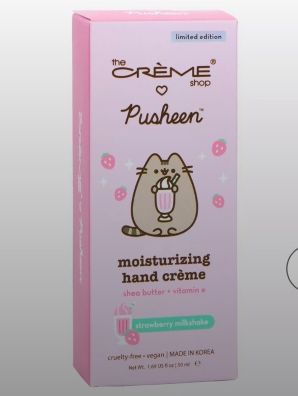 Pusheen Strawberry Milkshake Hand Crème - Pink